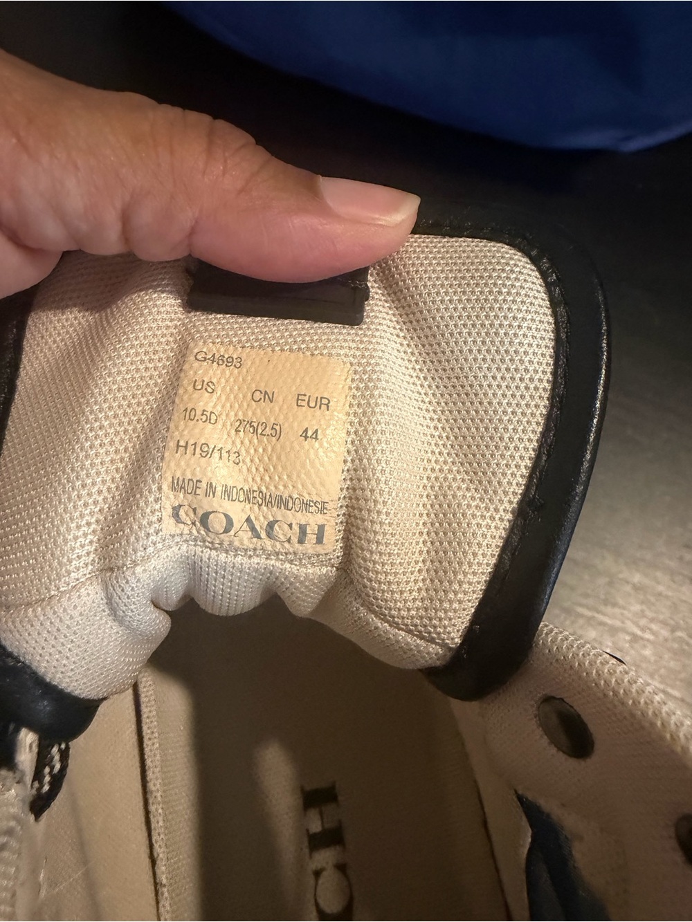 Coach Cream and Black Canvas Sneaker Interior - Picture 6 of 6
